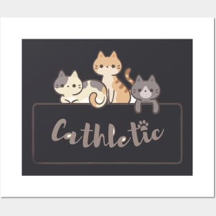 Cat loving athlete Posters and Art